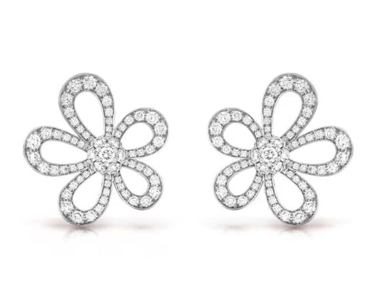 [⭐moonlume]FLOWERLACE EARRINGS FULL DIAMONDS