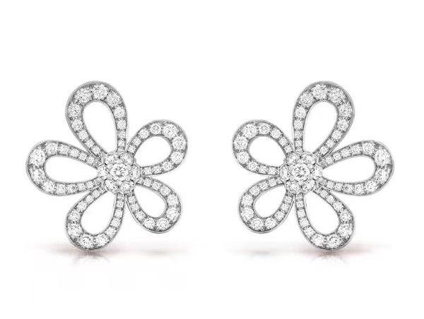 [⭐moonlume]FLOWERLACE EARRINGS FULL DIAMONDS