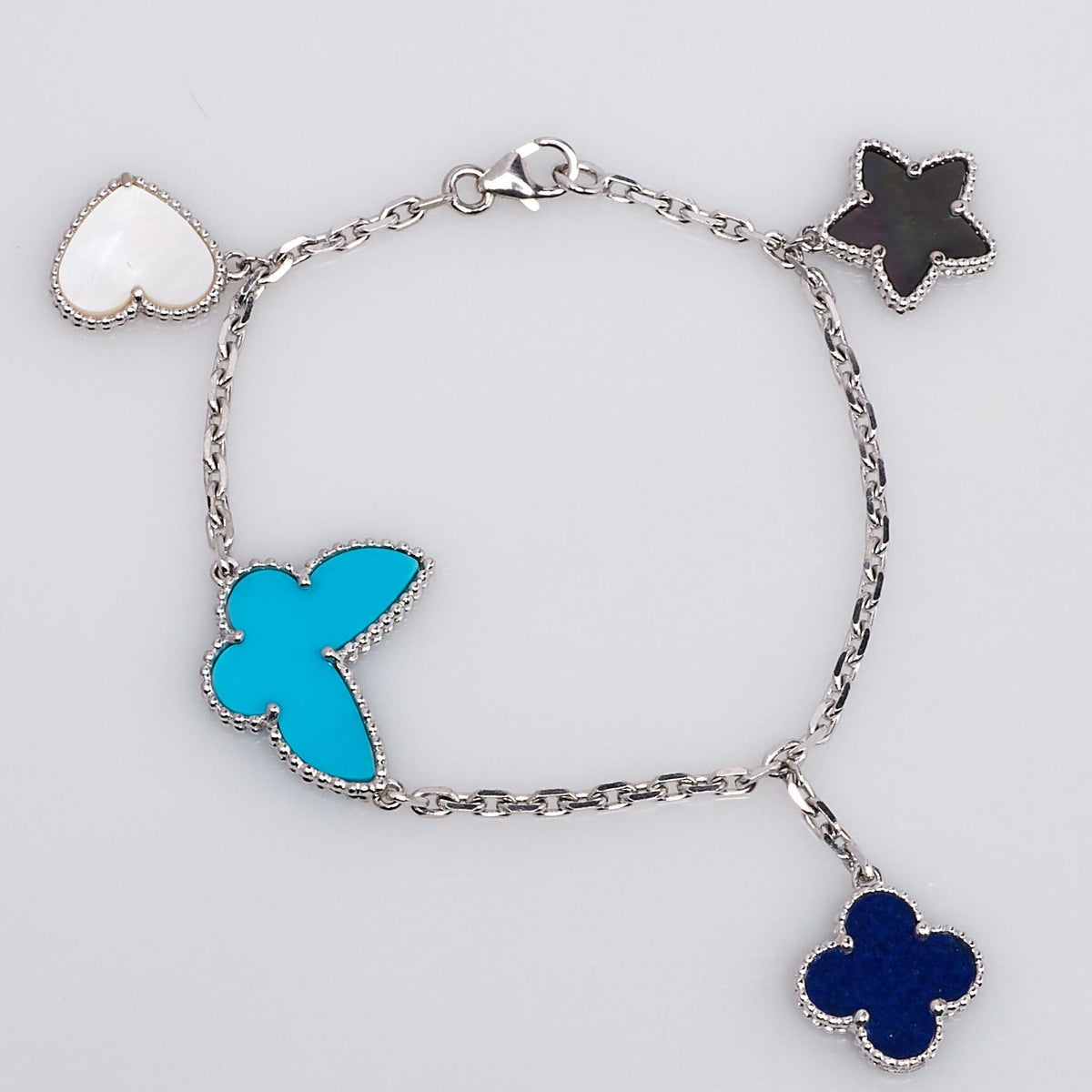 [⭐moonlume]LUCKY SPRING SILVER BRACELET 4 MOTIF