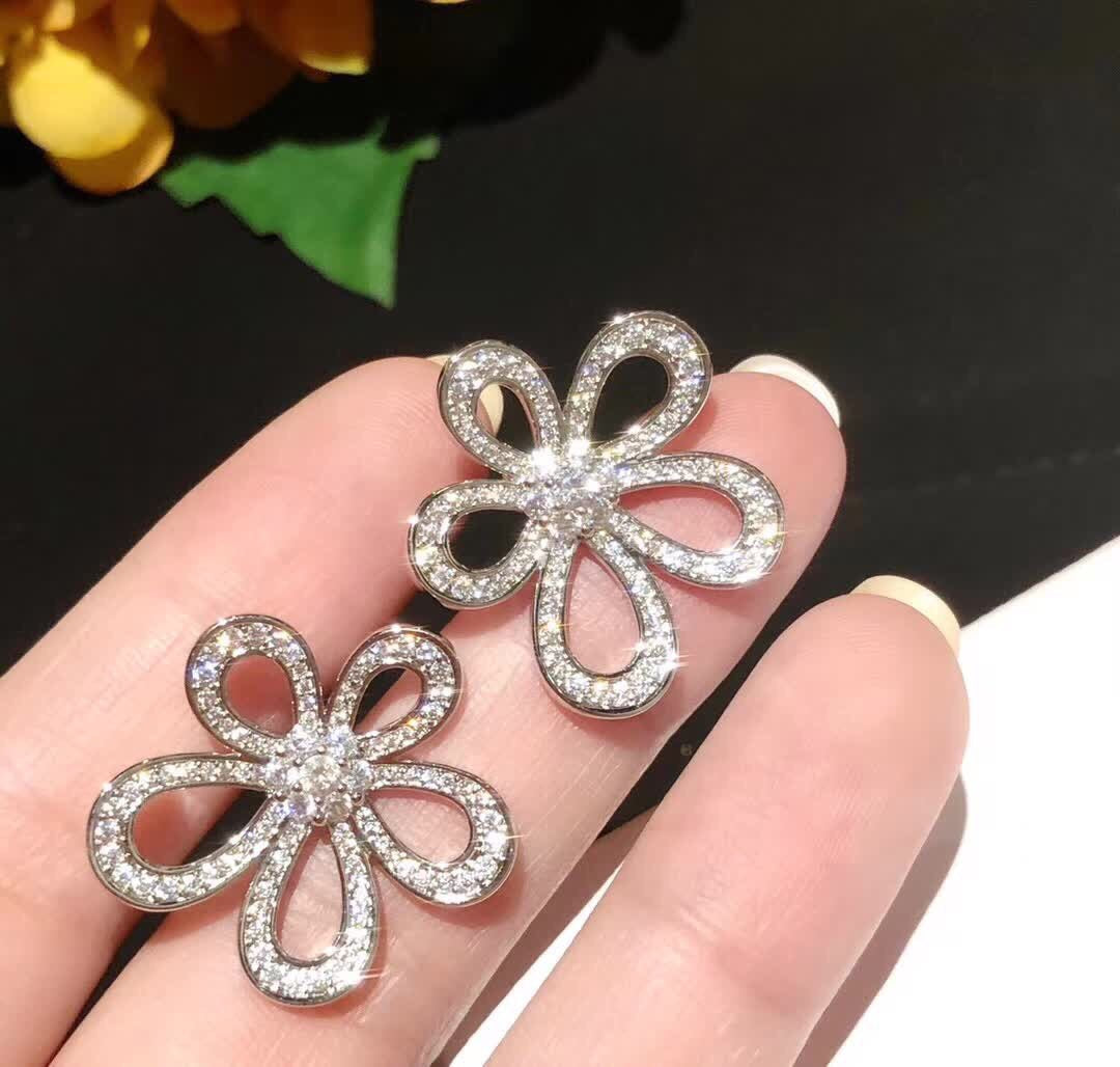 [⭐moonlume]FLOWERLACE EARRINGS FULL DIAMONDS