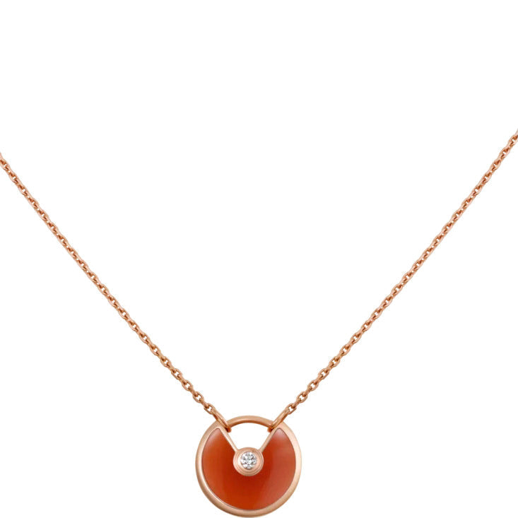 [⭐moonlume]AMULETTE GOLD CARNELIAN ONYX NECKLACE