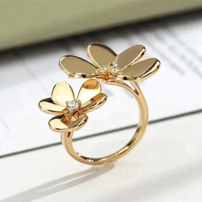 [⭐moonlume]CLOVER COMOS GOLD DIAMOND RING
