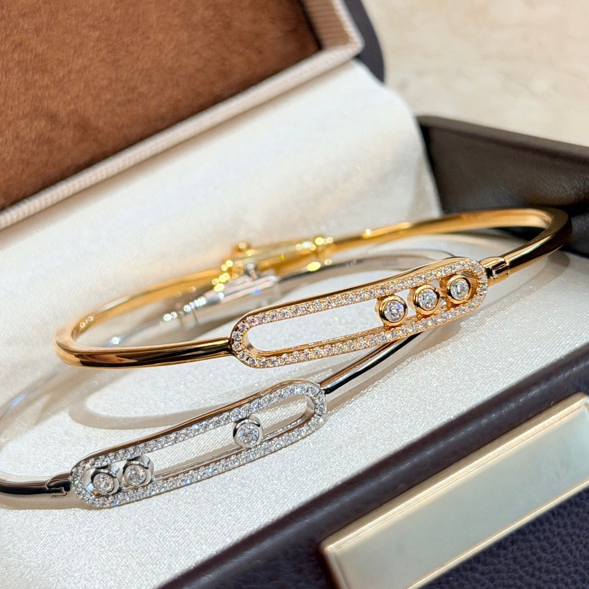 [⭐moonlume]Move Pavé Diamond Bangle Bracelet M