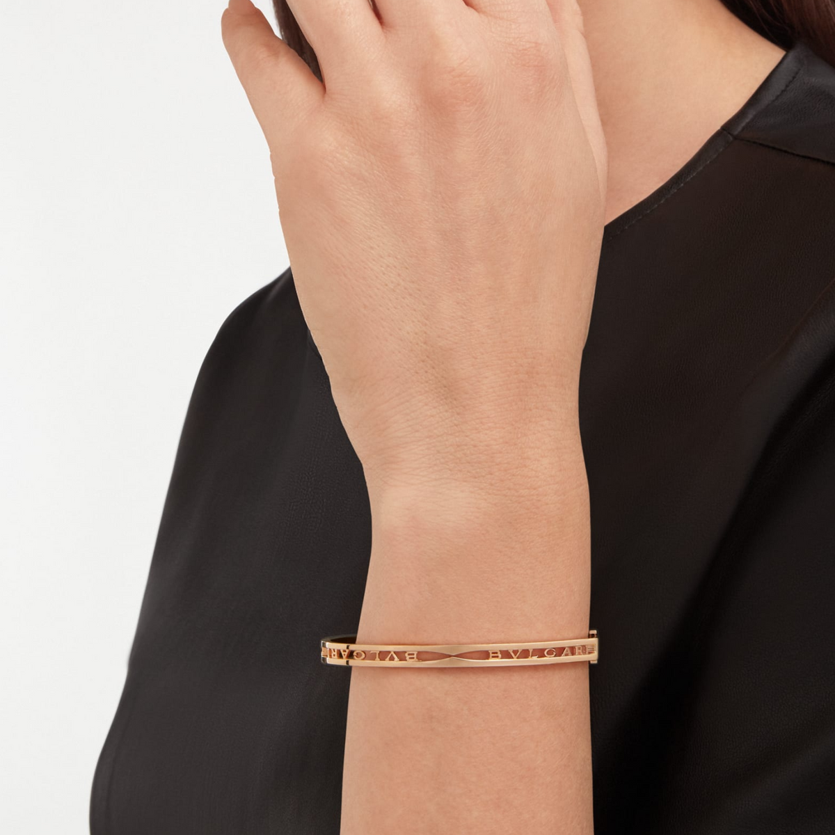 [⭐moonlume]ZERO 1 SPIRAL LOGO PINK GOLD BRACELET