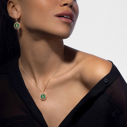 [⭐moonlume]Demo MOVE 1 DIAMOND MALACHITE GOLD DIAMOND NECKLACE