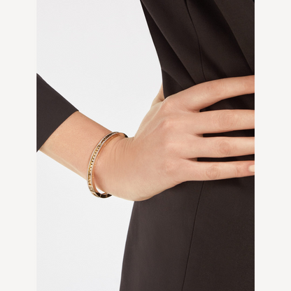 [⭐moonlume]ZERO 1 SPIRAL AND PAVED DIAMOND GOLD BRACELET