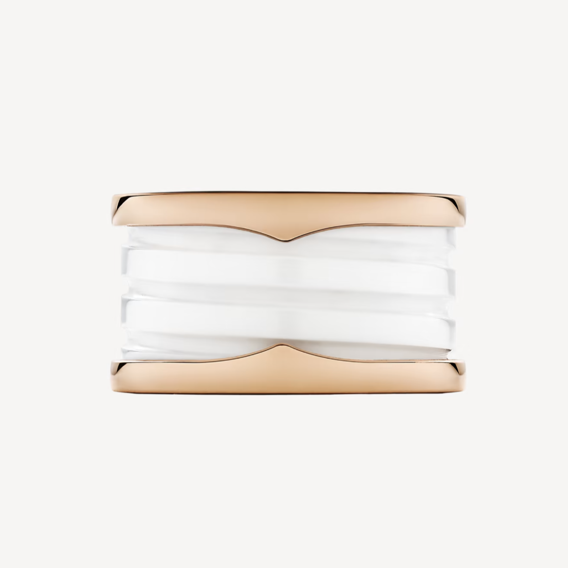 [⭐moonlume]ZERO 1 FOUR-BAND LOOPS AND WHITE CERAMIC SPIRAL PINK GOLD RING
