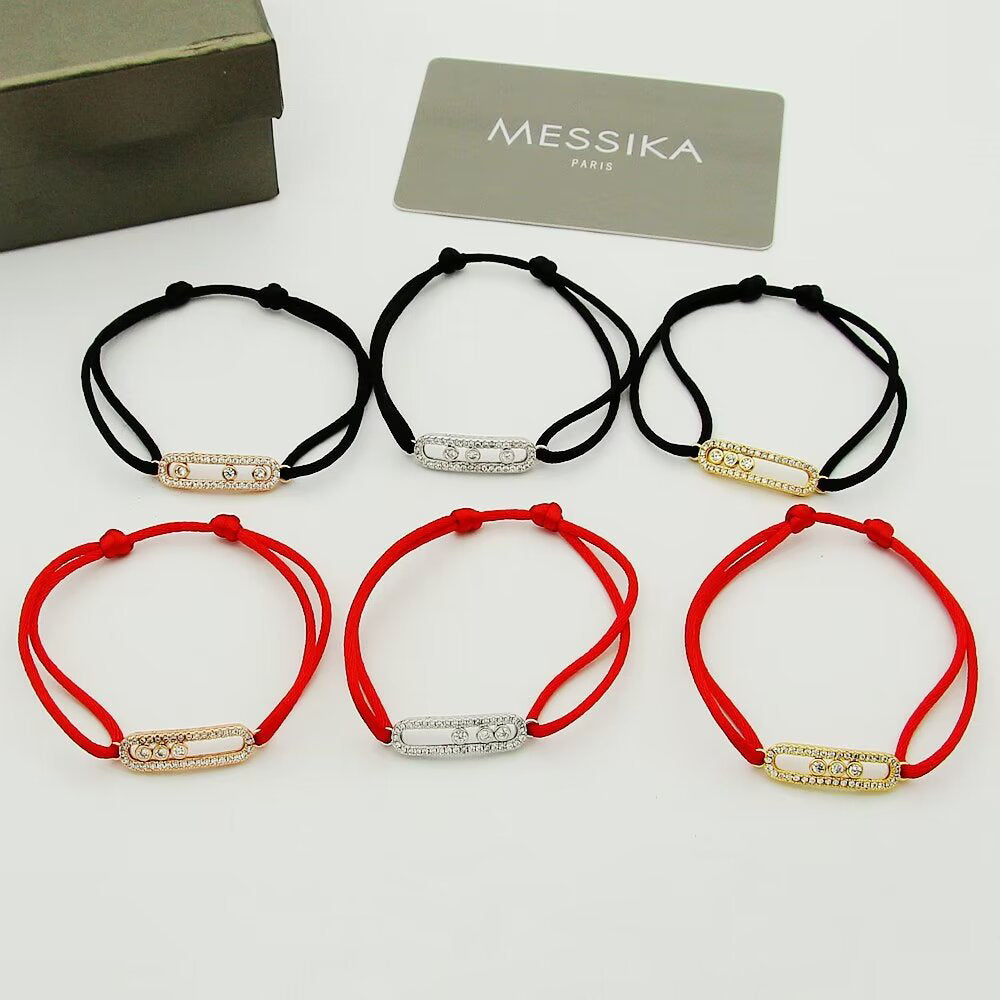 [⭐moonlume]Messika Care(s) pink cord pavé bracelet