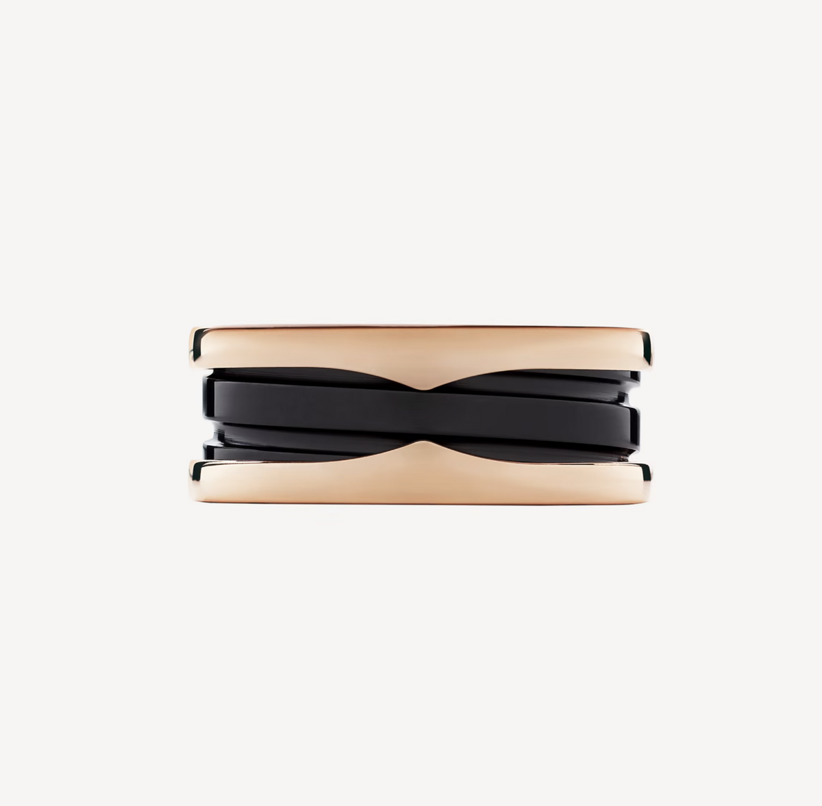 [⭐moonlume]ZERO 1 TWO-BAND LOOPS AND BLACK CERAMIC PINK GOLD RING