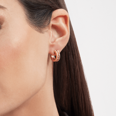 [⭐moonlume]ZERO 1 ROCK GOLD EARRINGS WITH STUDDED SPIRAL AND PAVED DIAMONDS
