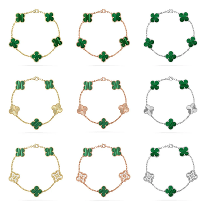 [⭐moonlume] CLOVER 5 MOTIF MALACHITE BRACELET COLLECTION