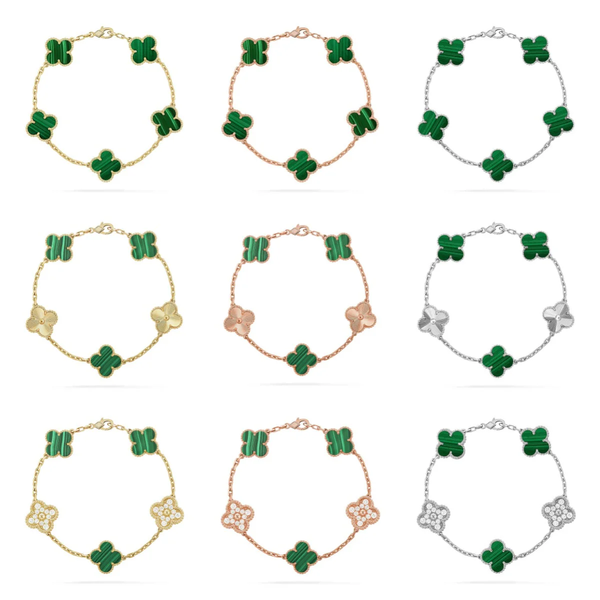[⭐moonlume] CLOVER 5 MOTIF MALACHITE BRACELET COLLECTION