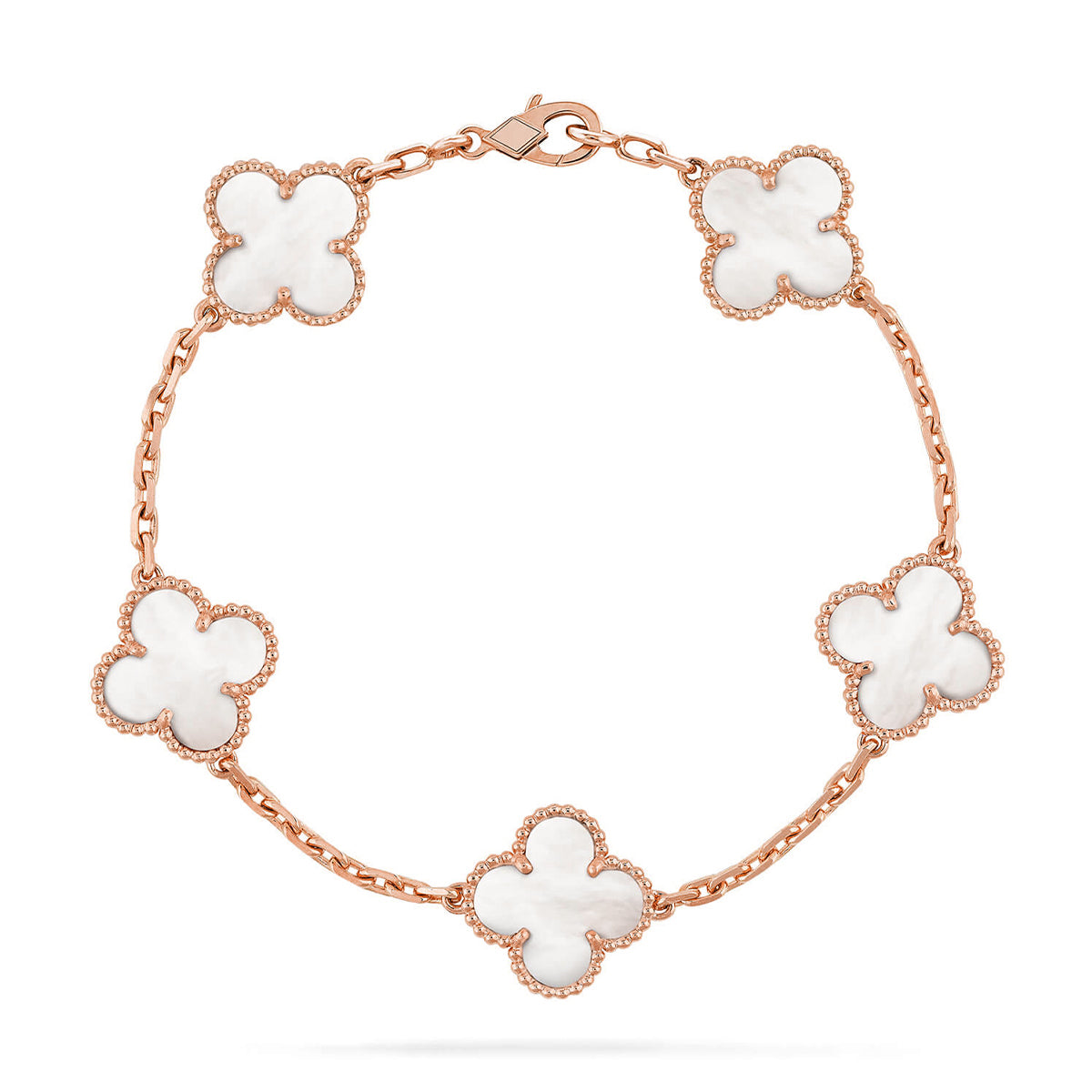 [⭐moonlume]CLOVER WHITE PEARL MOP 5 MOTIF BRACELET COLLECTION