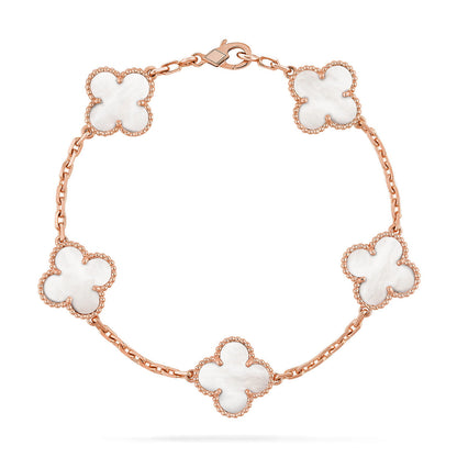 [⭐moonlume]CLOVER WHITE PEARL MOP 5 MOTIF BRACELET COLLECTION