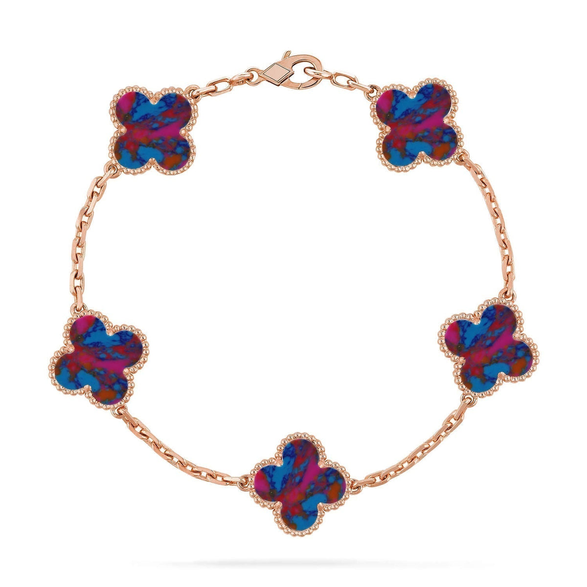 [⭐moonlume]CLOVER 5 MOTIF COLOR GEMSTONES BRACELET COLLECTION