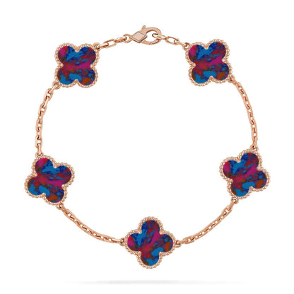 [⭐moonlume]CLOVER 5 MOTIF COLOR GEMSTONES BRACELET COLLECTION