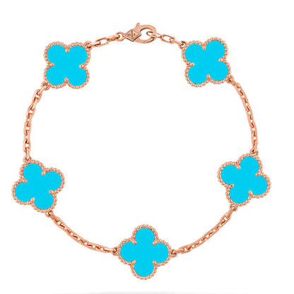 [⭐moonlume] CLOVER 5 MOTIF TURQUOISE BRACELET COLLECTION