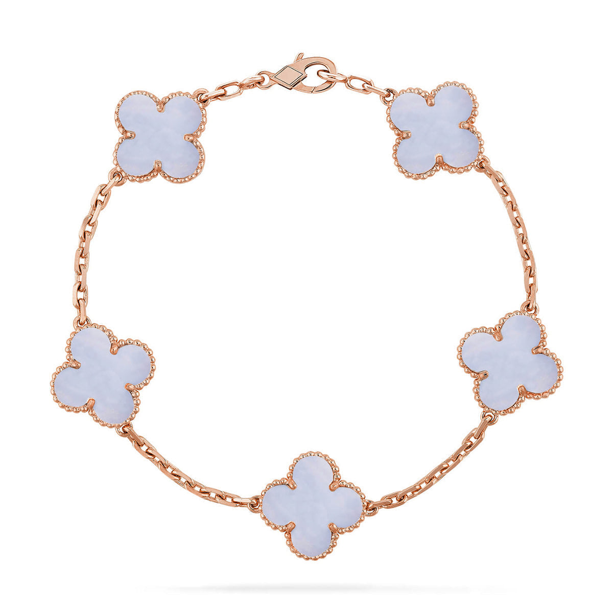 [⭐moonlume] CLOVER 5 MOTIF PURPLE CHALCEDONY BRACELET COLLECTION