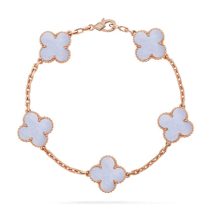 [⭐moonlume] CLOVER 5 MOTIF PURPLE CHALCEDONY BRACELET COLLECTION