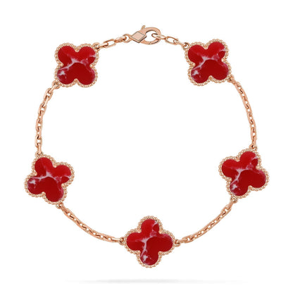 [⭐moonlume]CLOVER 5 MOTIF RED PATTERN BRACELET COLLECTION