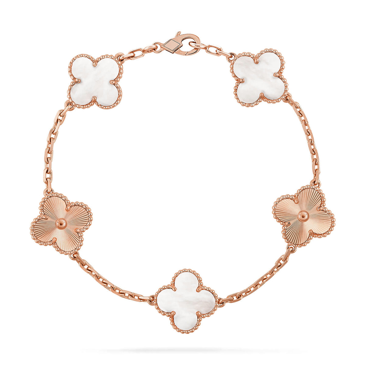 [⭐moonlume]CLOVER WHITE PEARL MOP 5 MOTIF BRACELET COLLECTION