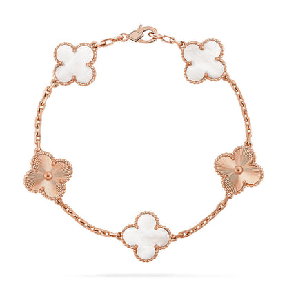 [⭐moonlume]CLOVER WHITE PEARL MOP 5 MOTIF BRACELET COLLECTION