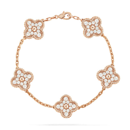 [⭐moonlume] CLOVER 5 MOTIF FULL DIAMOND BRACELET COLLECTION
