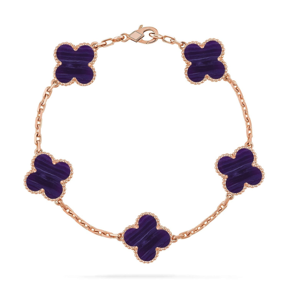 [⭐moonlume]CLOVER 5 MOTIF PURPLE STRIPES BRACELET COLLECTION