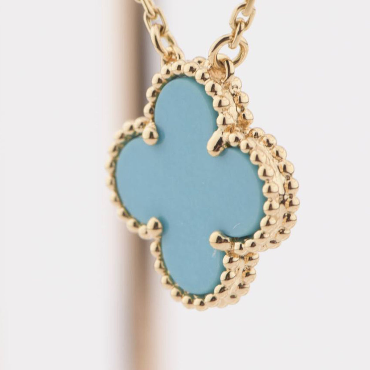 [⭐moonlume]CLOVER 15MM VINTAGE TURQUOISE NECKLACE