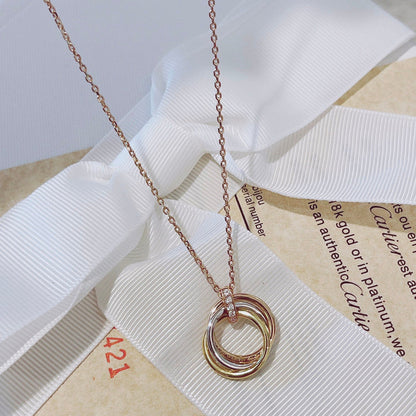 [⭐moonlume]TRINITY NECKLACE GOLD  DIAMONDS
