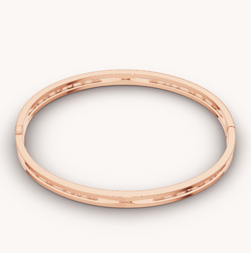 [⭐moonlume]ZERO 1 SPIRAL LOGO PINK GOLD BRACELET