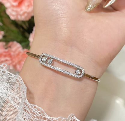 [⭐moonlume]Move Pavé Diamond Bangle Bracelet M