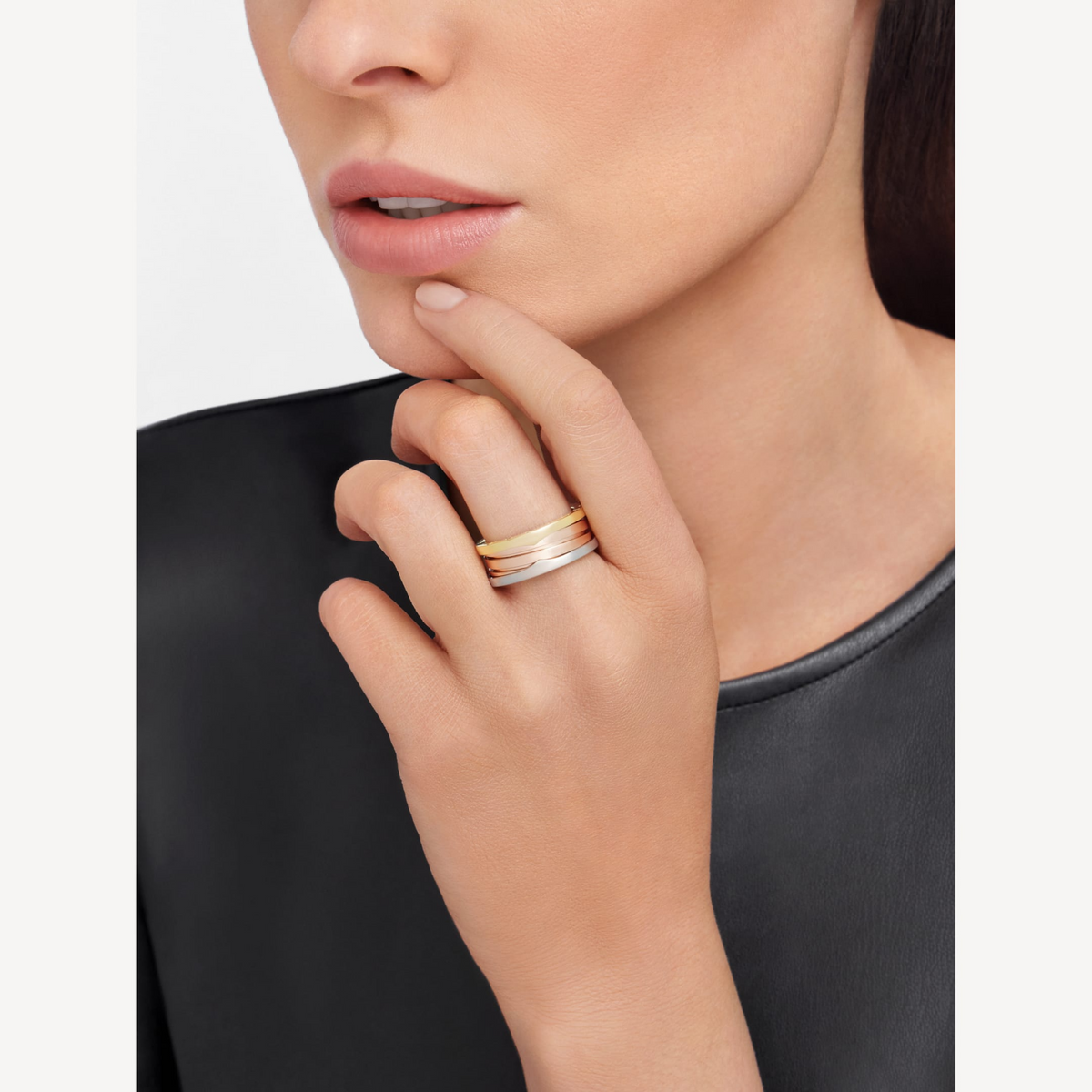 [⭐moonlume]ZERO 1 THREE-BAND ROSE WHITE AND YELLOW RING