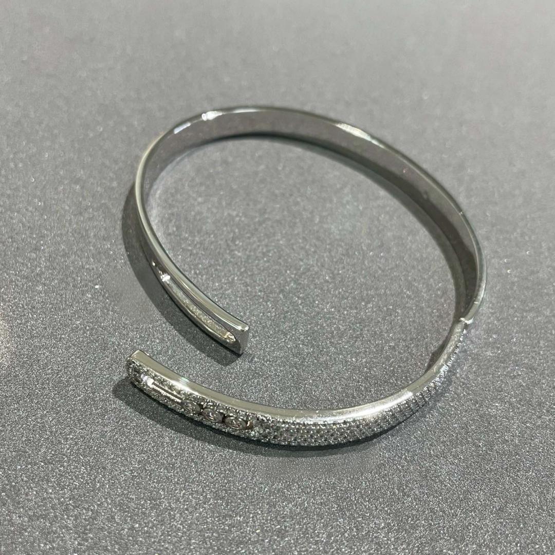 [⭐moonlume]Move Noa Rose Gold Pavé Diamond Bangle Bracelet