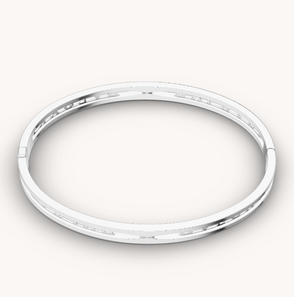 [⭐moonlume]ZERO 1 SPIRAL LOGO SILVER BRACELET
