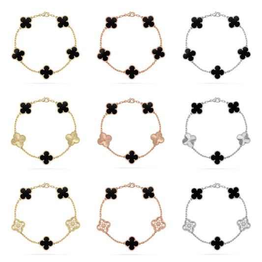 [⭐moonlume] CLOVER 5 MOTIF ONYXS BRACELET COLLECTION