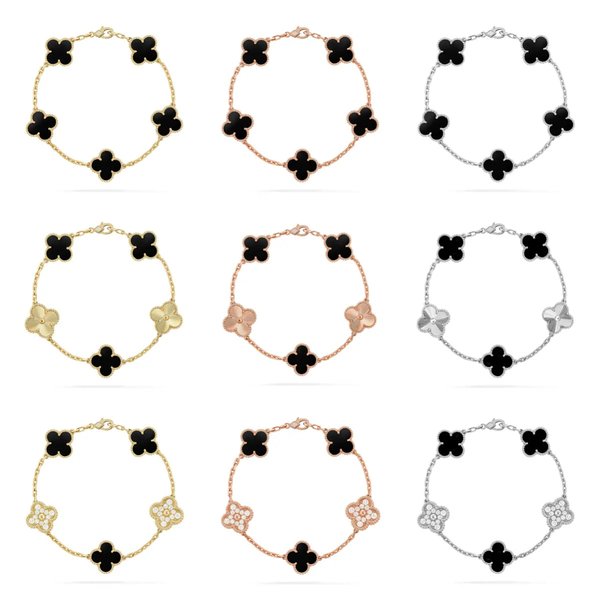 [⭐moonlume] CLOVER 5 MOTIF ONYXS BRACELET COLLECTION