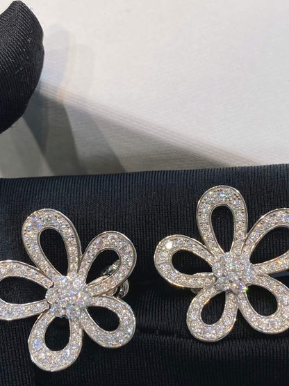 [⭐moonlume]FLOWERLACE EARRINGS FULL DIAMONDS