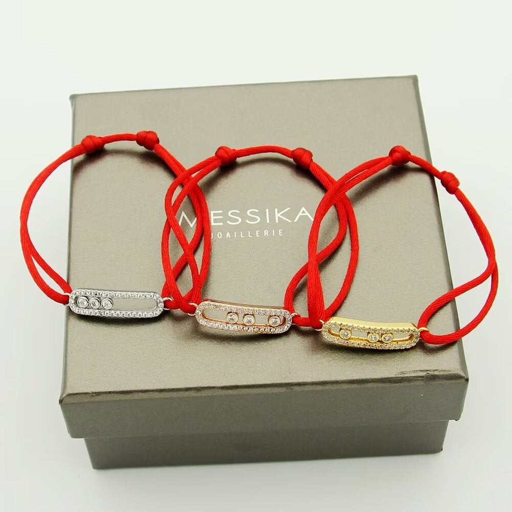[⭐moonlume]Messika Care(s) pink cord pavé bracelet