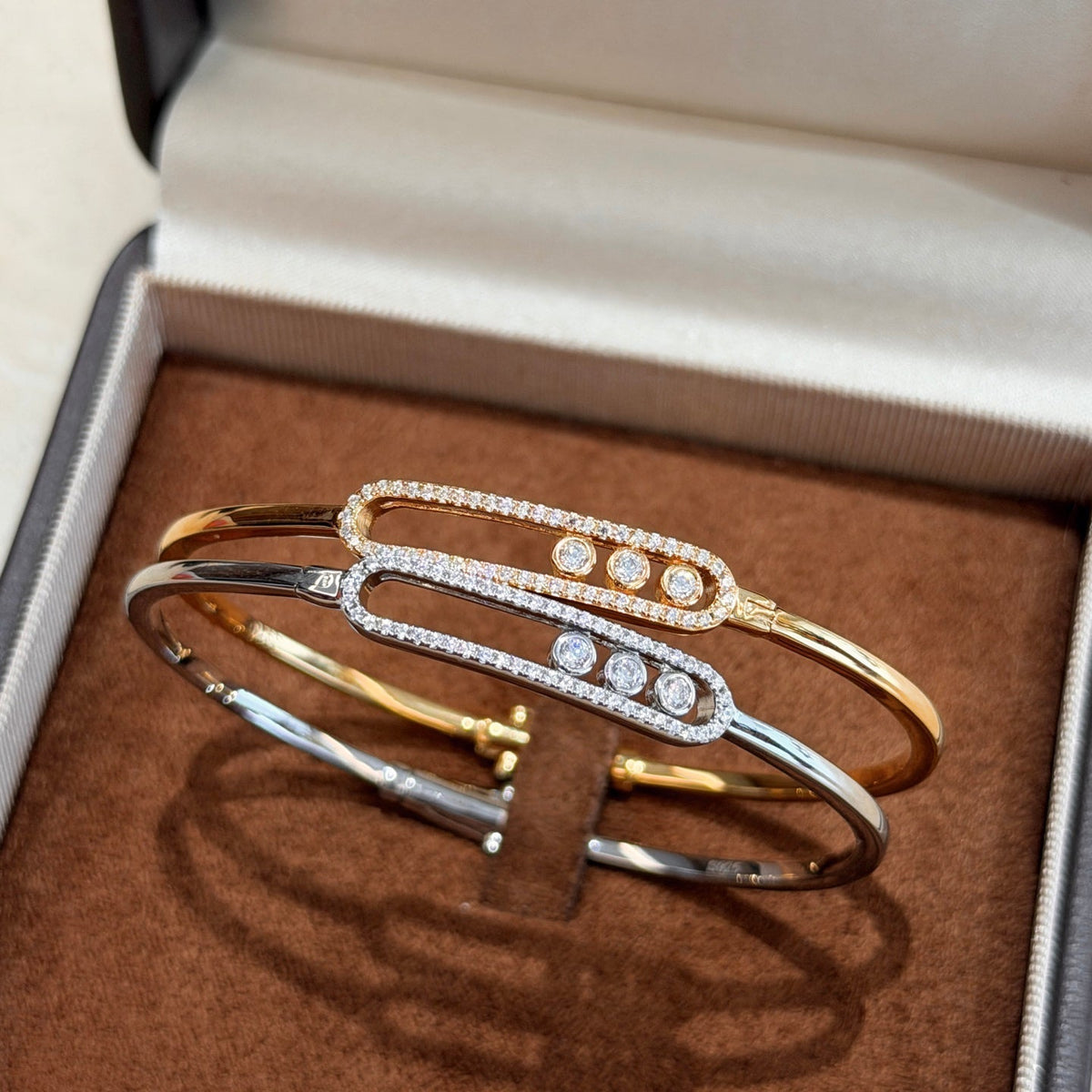 [⭐moonlume]Move Pavé Diamond Bangle Bracelet M