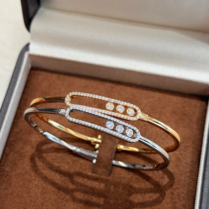 [⭐moonlume]Move Pavé Diamond Bangle Bracelet M