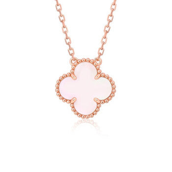 [⭐moonlume]CLOVER 15MM PINK MOTHER-OF-PEARL SINGLE FLOWER NECKLACE