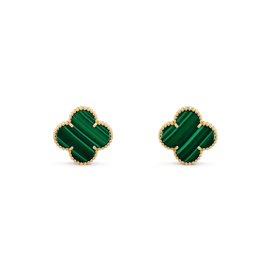 [⭐moonlume]CLOVER MINI 9.5MM MALACHITE  EARRINGS