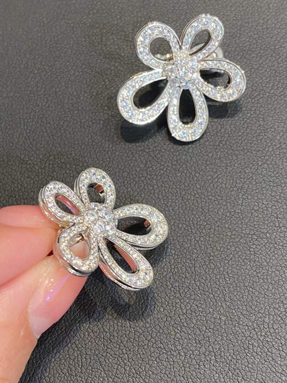 [⭐moonlume]FLOWERLACE EARRINGS FULL DIAMONDS