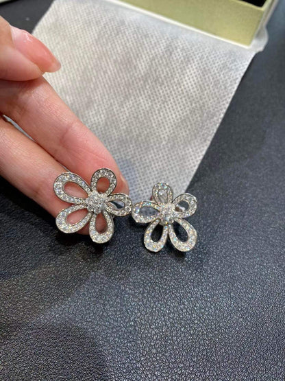 [⭐moonlume]FLOWERLACE EARRINGS FULL DIAMONDS