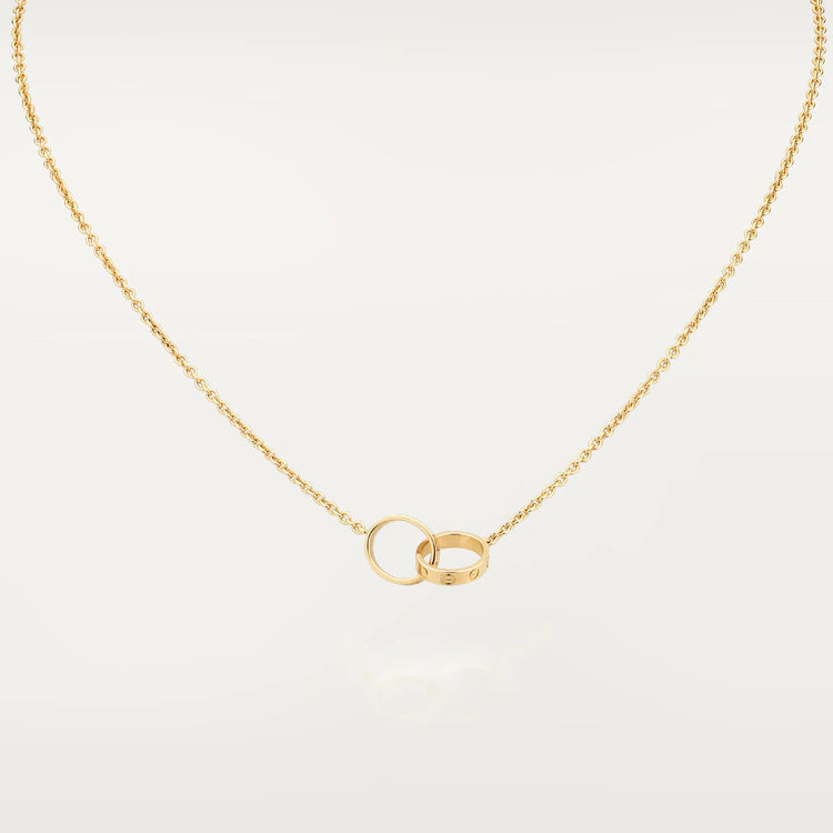 [⭐moonlume]LOVE NECKLACE DOUBLE RING GOLD