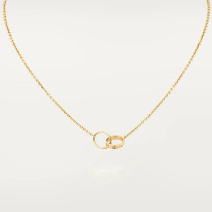 [⭐moonlume]LOVE NECKLACE DOUBLE RING GOLD