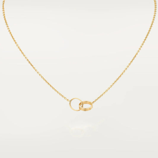 [⭐moonlume]LOVE NECKLACE DOUBLE RING GOLD