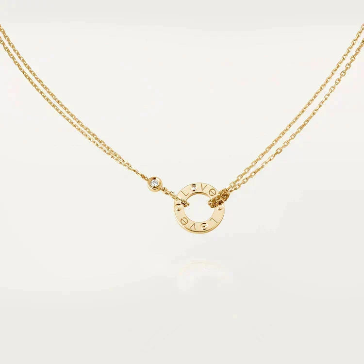 [⭐moonlume]LOVE NECKLACE 16MM 2 DIAMONDS