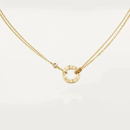 [⭐moonlume]LOVE NECKLACE 16MM 2 DIAMONDS